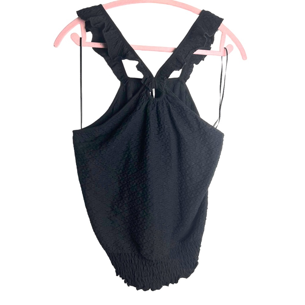 Anthropologie Black Textured Tank Top